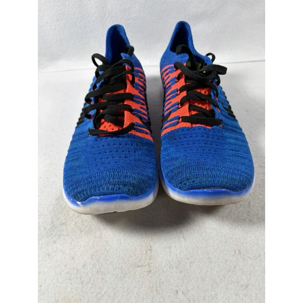 Nike Boys Blue Orange Free RN Flyknit 834362-401 Athletic Running Shoes Sz 6.5y